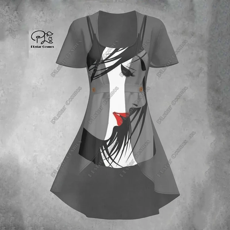 New 3D printing women's clothing art gradient color printing transparent two-piece suit jacket vest top gradient art series X-5