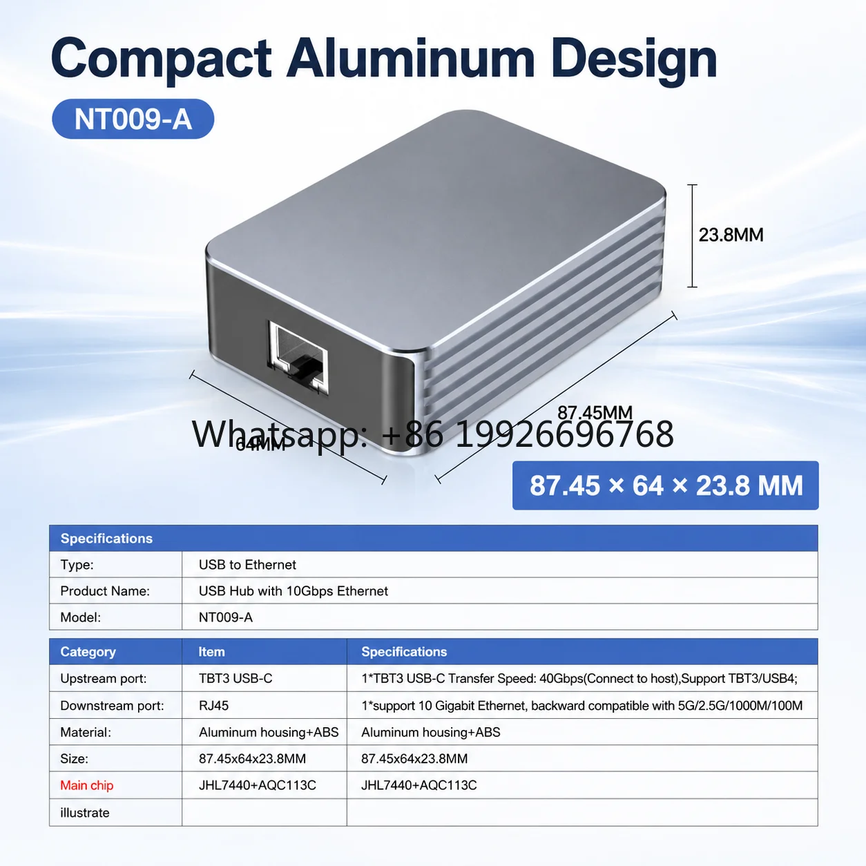 40Gbps Thunderbolt 3 USB4 to 10Gbps Ethernet Adapter Aluminum 10G RJ45 LAN Type C USB Hub Docker for Laptop