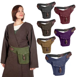 Bolsa de cintura retrô medieval, Fanny Pack Purse, Cinto de cintura portátil, Cosplay Prop com esportes decorativos