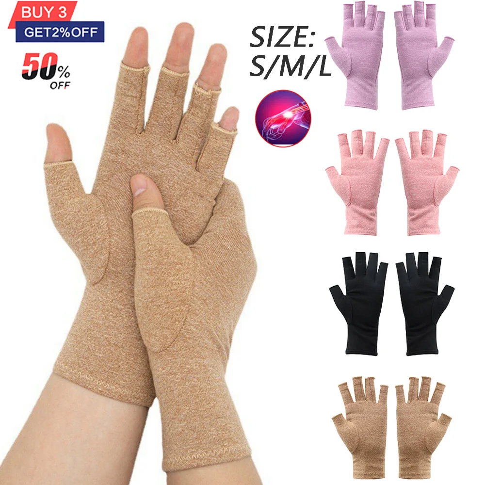 Guantes de compresión para artritis, soporte de muñeca, alivio del dolor articular, soporte de mano, pulsera de terapia, guantes de ciclismo