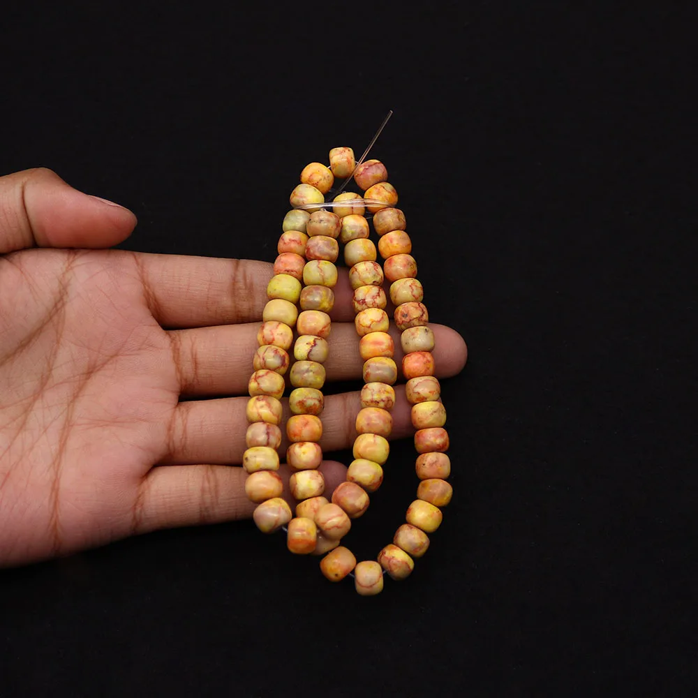 

Classic Rondelle-shaped Dyed Imperial Stone Beads 8x8mm Dyed Polished Straight Hole Loose Beads DIY Fashion Necklace Bracelet