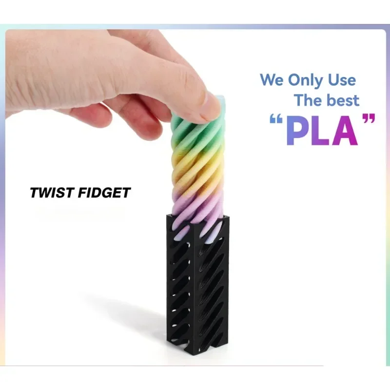 3D Printed Impossible Pyramid Pass-through Sculpture Square Pillar Helix Screw Fidget Toy Spiral Cone Decompression Ornament