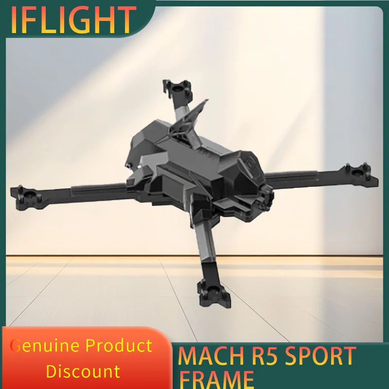 

IFlight Mach R5 Sport Race Frame Kit 5inch 210mm 5.5mm Arm Frame Dimension 148x148x51mm for RC FPV Drone