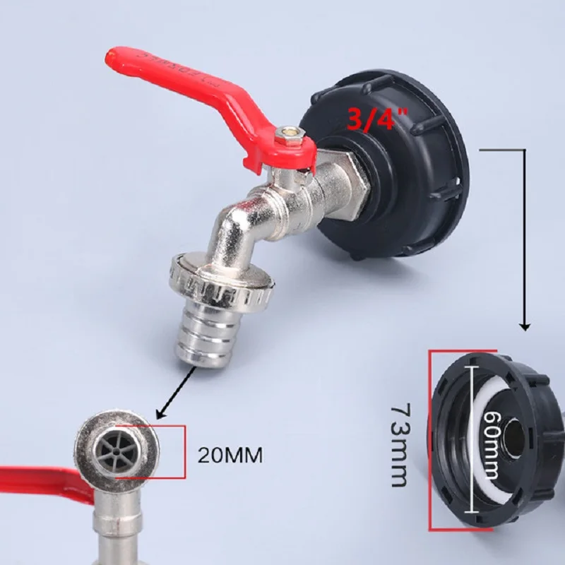 Ibc Tankhahn adapter s60x6 Grob gewinde Garten Schnell kupplung Wasserhahn Legierung Tankhahn 1000 Liter ibc Tank Zubehör Ventil armatur