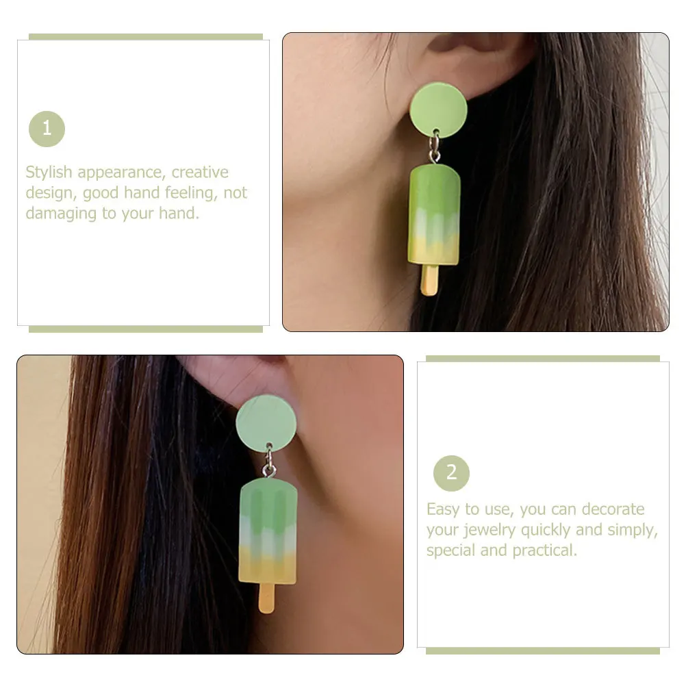 

20Pcs Ice Cream Stick Resin Pendants DIY Jewelry Charms Creative Lightweight Earring Necklace Bracelet Ornaments