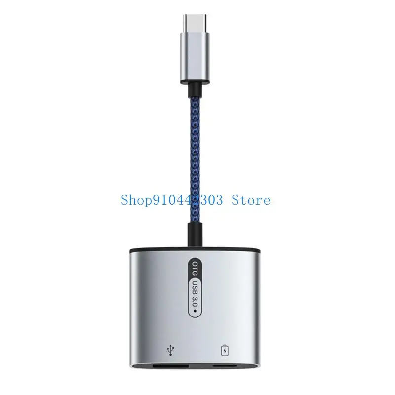 652F 2 in 1 Dual Type C Adapter For HuaWei Type-c Phone Charging Adapter Splitter Convertor PD 60W USB