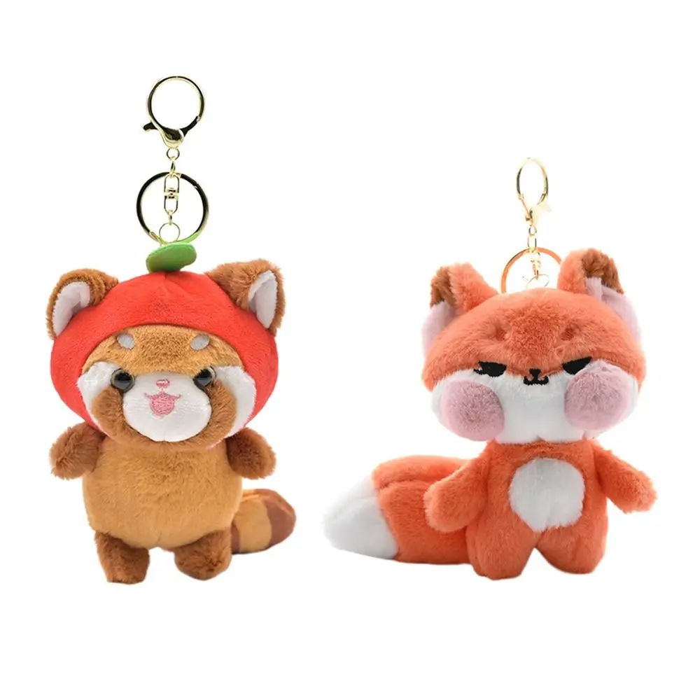 Cartoon Red Panda Pendant Drop Ornament Hanging Decoration Little Raccoon Plush Doll Car Ornament Multicolor Raccoon Keyring