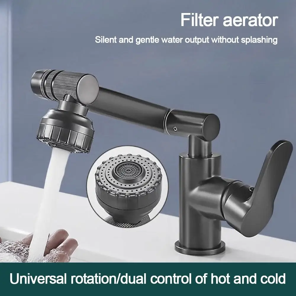 

Новый 1080° ° Смеситель для ванной комнаты, механическая рука, защита от брызг, аэратор, барботер, регулируемый вращающийся адаптер для насадки для крана, универсальный