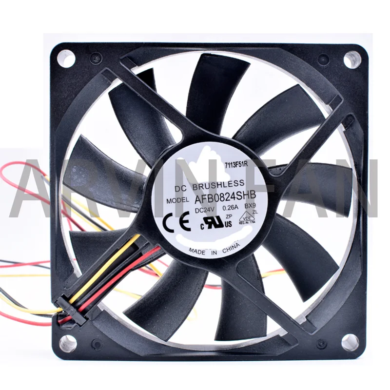 

Brand New Original AFB0824SHB 8cm 80x80x15mm 8015 80mm Fan DC24V 0.26A 3 Lines Inverter Cooling Fan