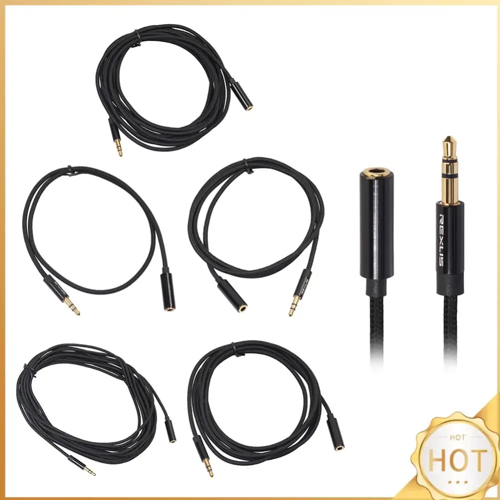 

Braided Headphone Extension Cable 3.5mm Jack Male To Female Earphone Auido Extension Wire Practical for Computer Phone Amplifier