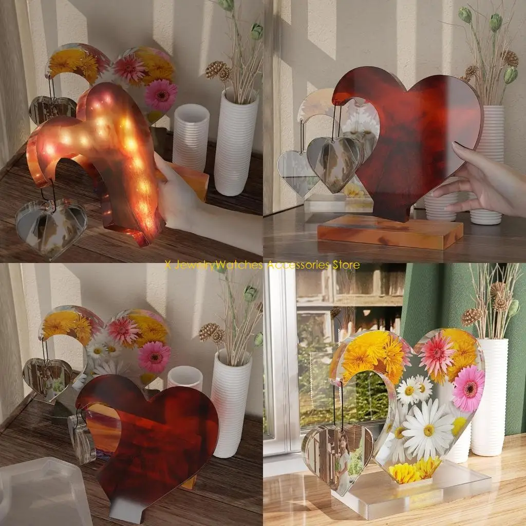 

31KD Love Photo Frame Ornaments Silicone Molds with Base Suitable for Epoxy Resin Diy Craft Jewelry Making Home Decorations