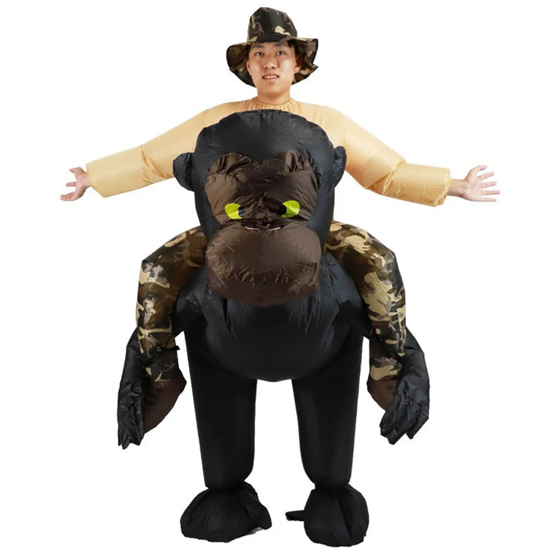 

Riding Chimpanzee Inflatable Suit Funny Prank Cartoon Doll Costume Entertainment Performance Wear Cosplay Costumes Props