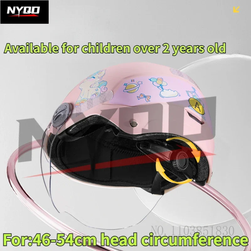 New children's motorcycle helmet bicycle skateboard helmet, electric bike boy and girl cartoon helmet 46-54cm