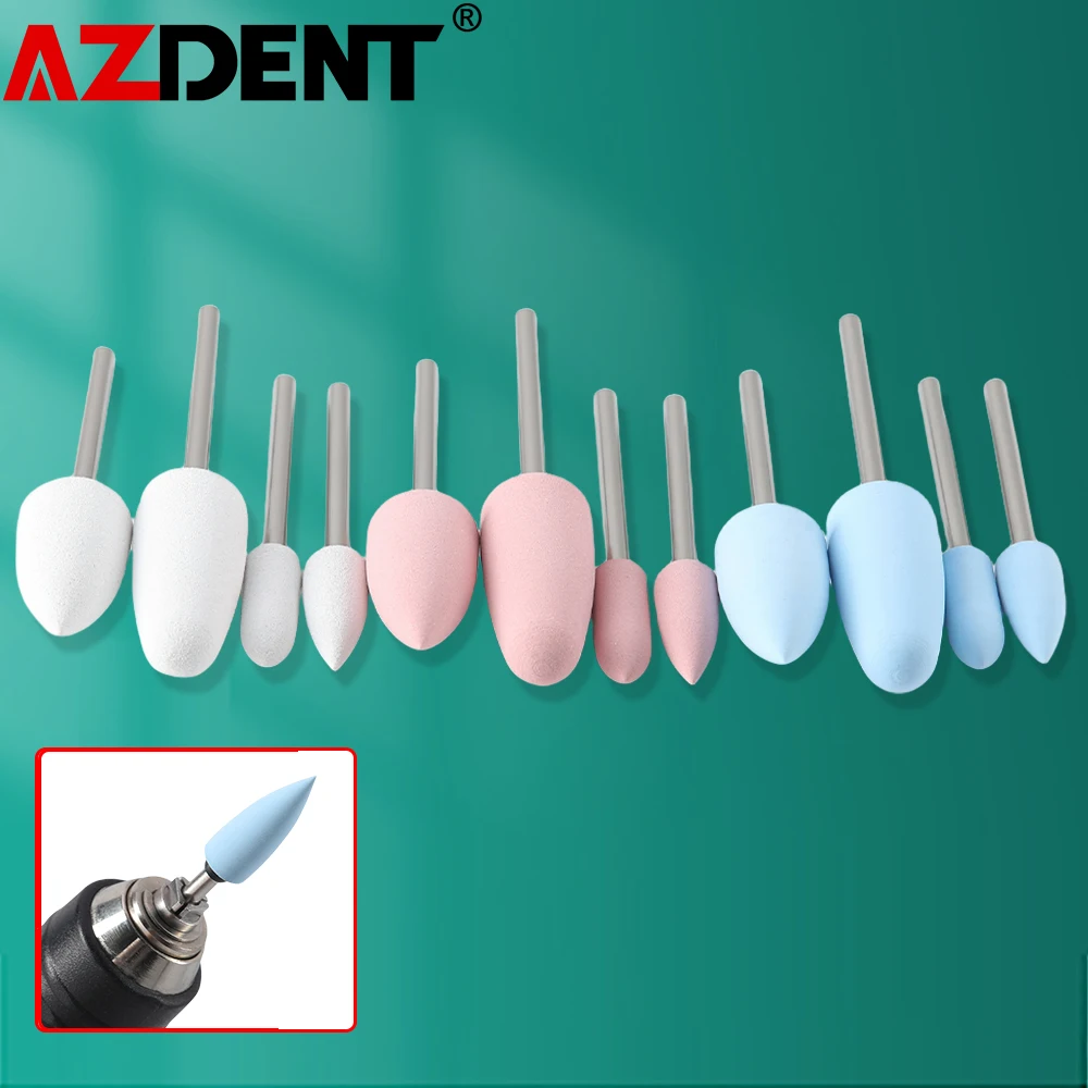 

12 шт./кор. Azdent стоматологический силиконовый набор для полировки HP для акрила, полировщик для зубов, диаметр. 2,35 мм для стоматологического инструмента с прямым наконечником