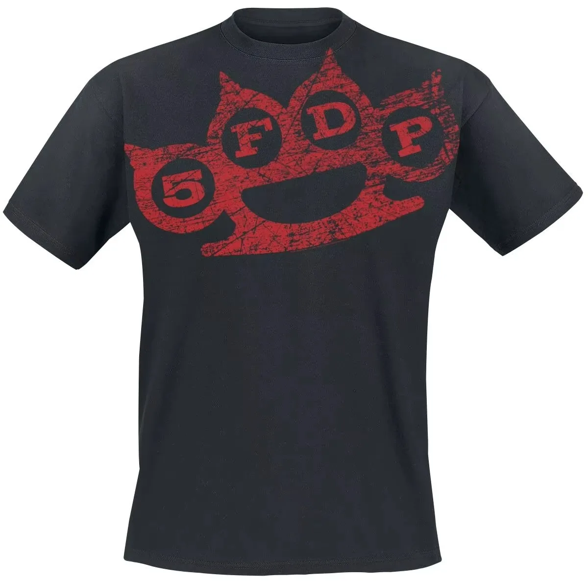 Five Finger Death Punch Red Knuckles Distressed Band Graphic T-Shirt Cotton Men Women Streetwear Tee