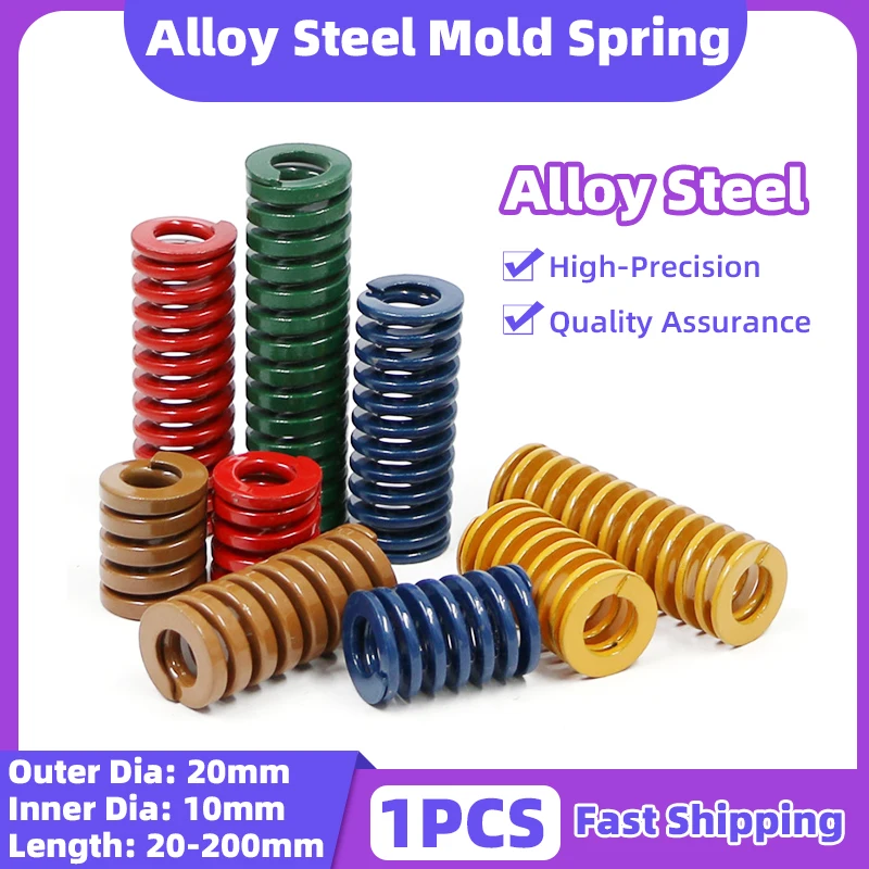 

Creamily 1PCS Die Mold Spring Compression Spring Loading Die Spring OD20mm ID10mm Length 20-200mm Yellow/Blue/Red/Green/Brown