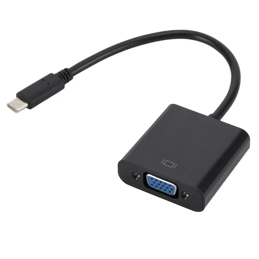 محول كابل USB-C من النوع C VGA، مناسب لجهاز MacBook، 12 بوصة، Chromebook Pixel Lumia 950XL