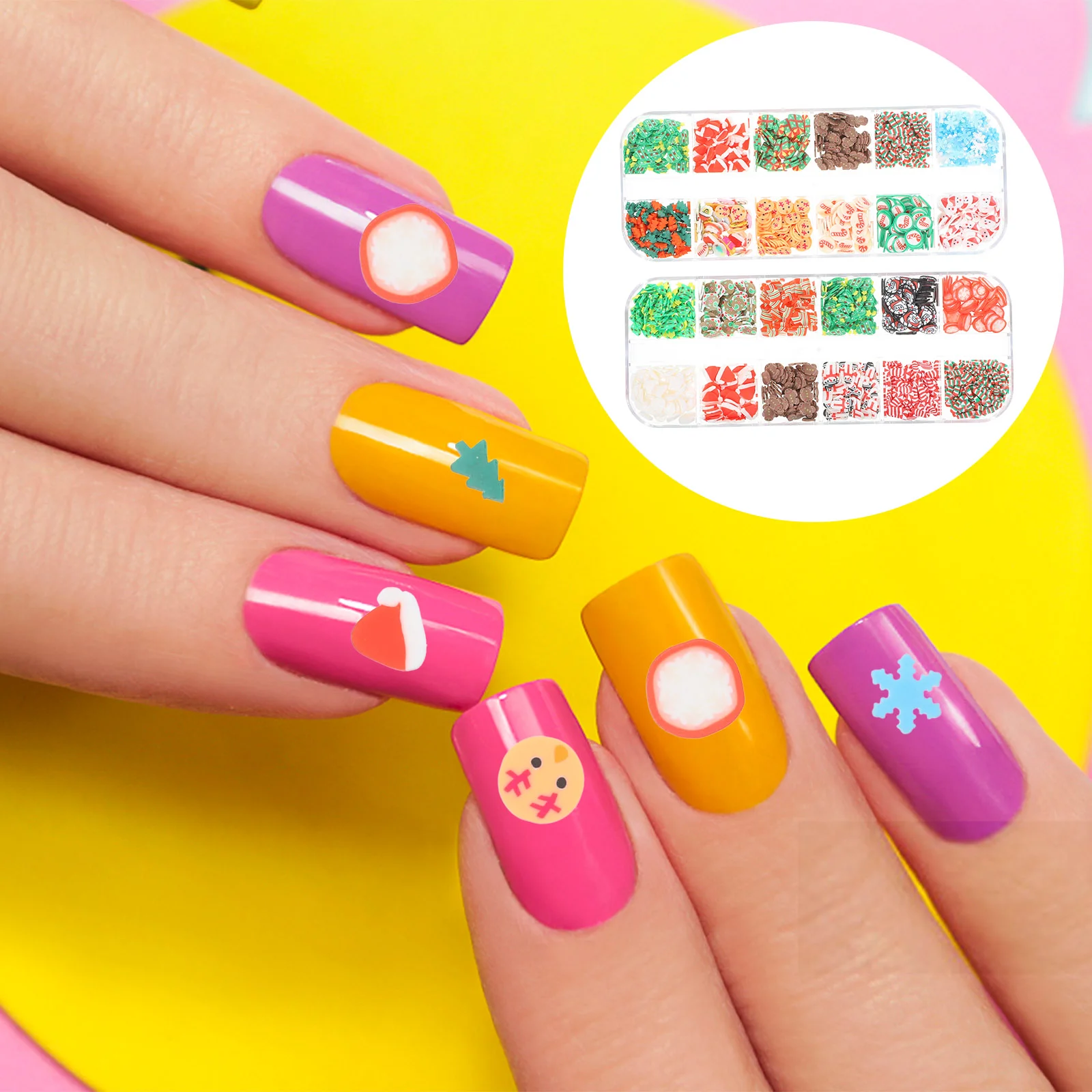 

2 коробки, рождественские украшения для ногтей, маникюр, в штучной упаковке, салонные принадлежности, рождественские декоры для женщин для мисс