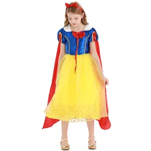 Snow White Puff Sleeve Princess Dress for Girls, Halloween custom, Christmas clothes, birthday, fantasy 10 Main Sales Dresses Children's Dresses - №4