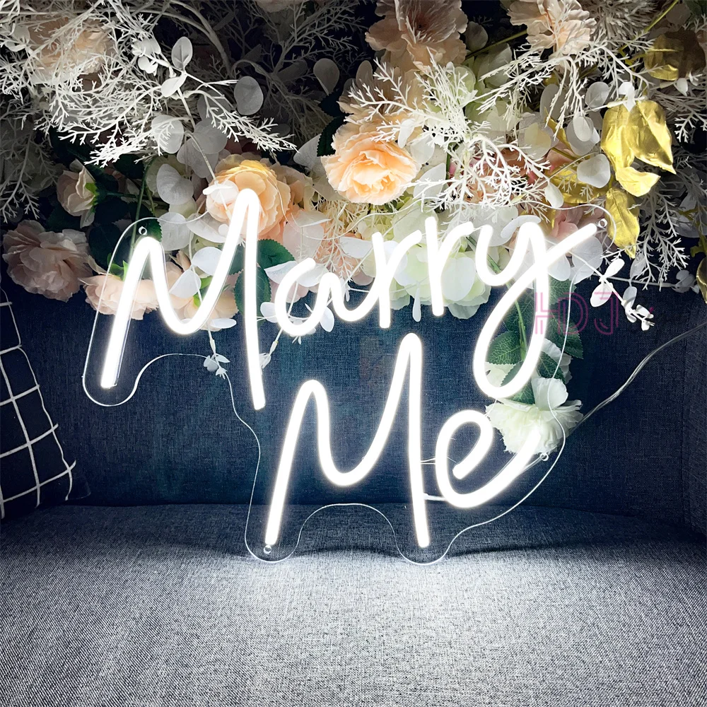 Wedding Decor Neon LED Sign Marry Me LED Neon Lights estetica Room Decor Wall Haning LED Neon Sign per proposta di fidanzamento
