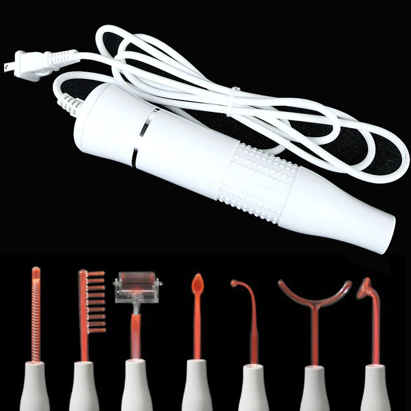 

7 in1 Portable High Frequency Glass Tube Skin Tightening Facial Electrode Massager Acne Spot Remover Face Hair Spa Beauty Device