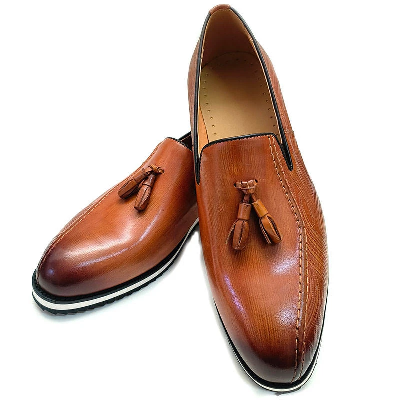 Factory Wholesales Office Leather Casual Shoes Breathable Fashion Men's Shoes Genuine Leather Upper Comfortable EVA Rubber Sole