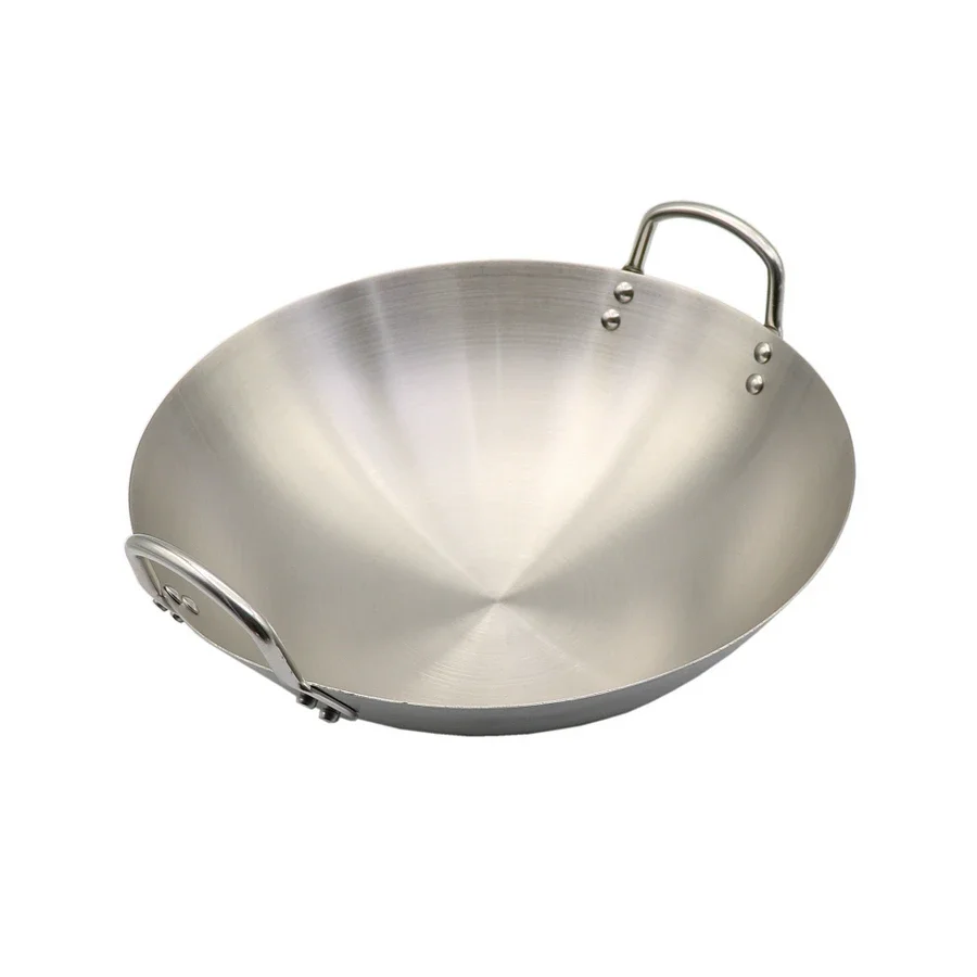 

Газовая плита Chef Fry Wok с двойным ухом, традиционная кастрюля ручной работы, воксы без покрытия