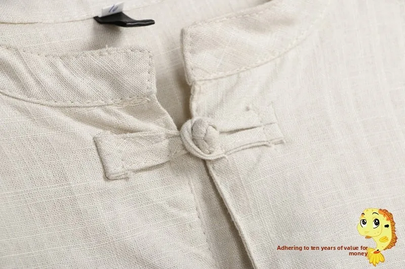 

Embroidered Cotton Linen Loose ort Sve irt Button Design Comfortable Versatile Women's Faion Spring Summer Top