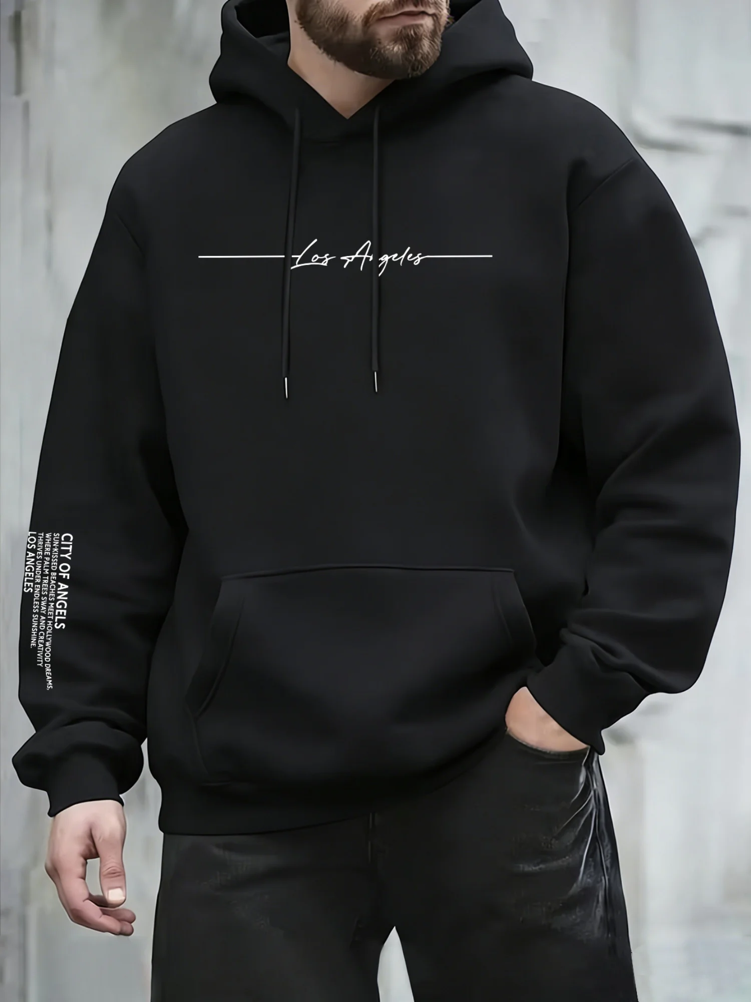 New style casual men's printed hooded sweatshirt, suitable for daily outdoor commuting and casual wear.