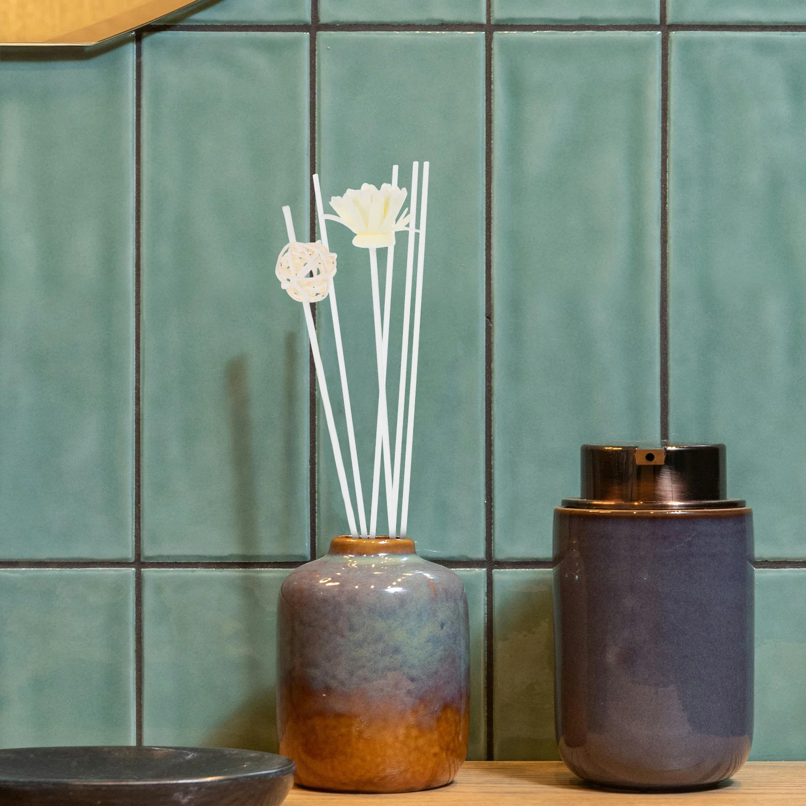 

1 Set Flower Rattan Diffuser Sticks Natural Aroma Diffuser For Home Office Living Room Bedroom Essential Oil Scent Long Lasting