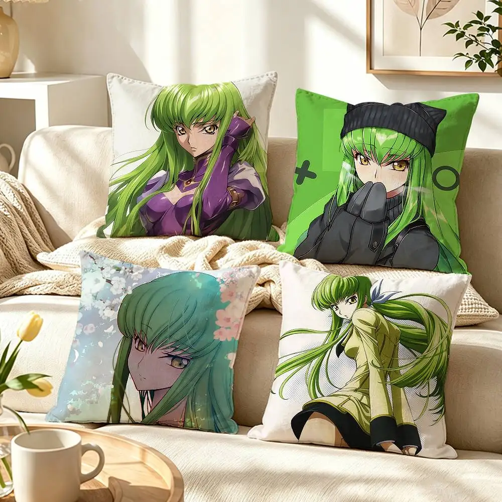 COOL Anime C-Code Geass C.C  Pillow Case Pattern Printed Pillowcase For Living Room Sofa Cushion Cover
