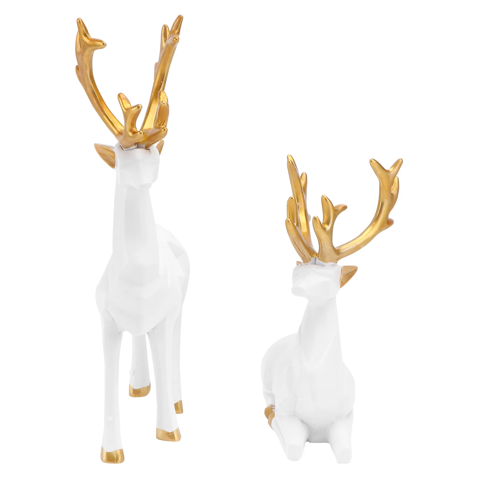 

1Pair Elk Decor Festive Atmosphere Enhancer Shiny Attractive Design Indoor Outdoor Use Christmas Season Home Decoration Tabletop
