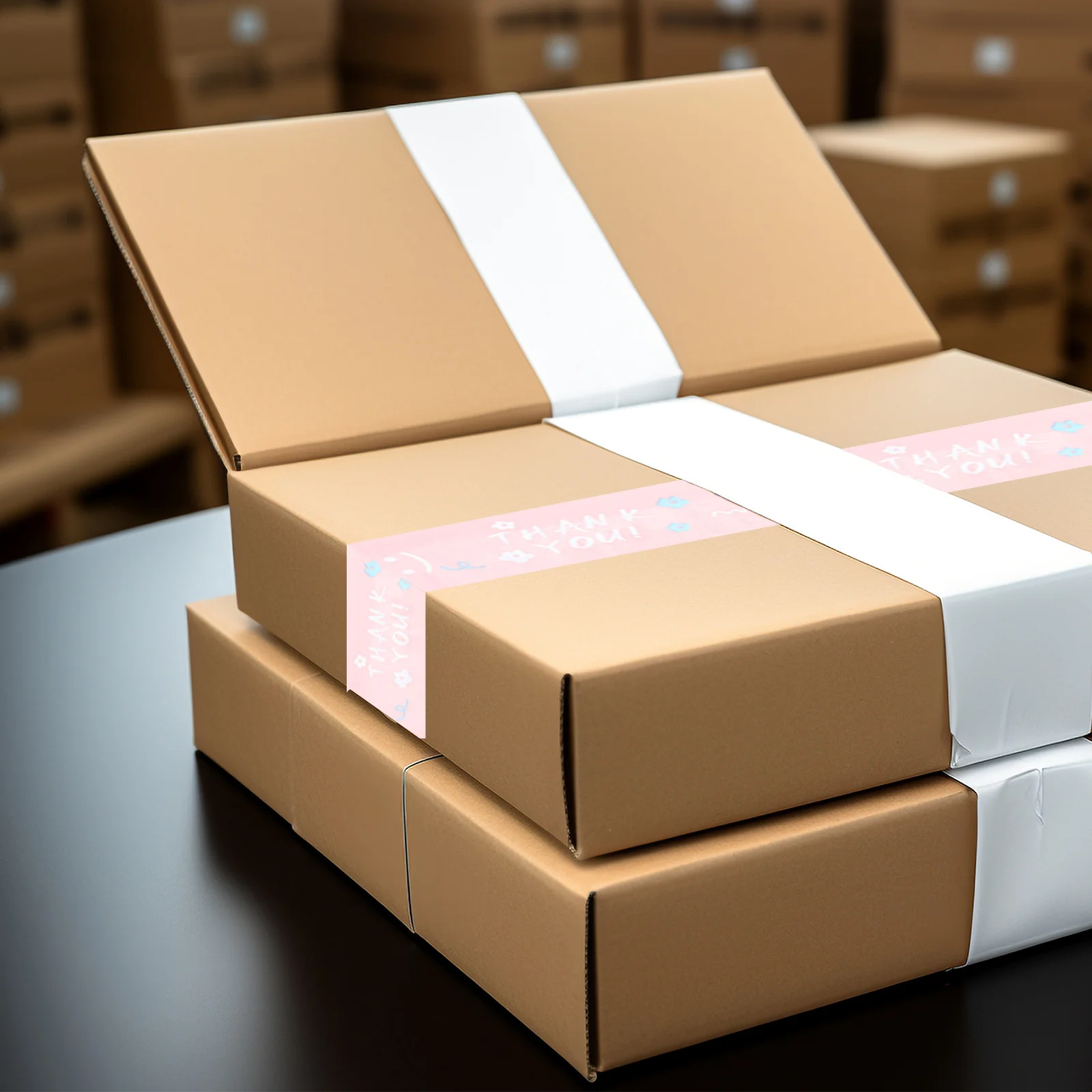 Thank You Tape Decorative Packing Tape Strong Adhesion For Sealing Boxes Shipping Present Wrapping Takeout Carton Small