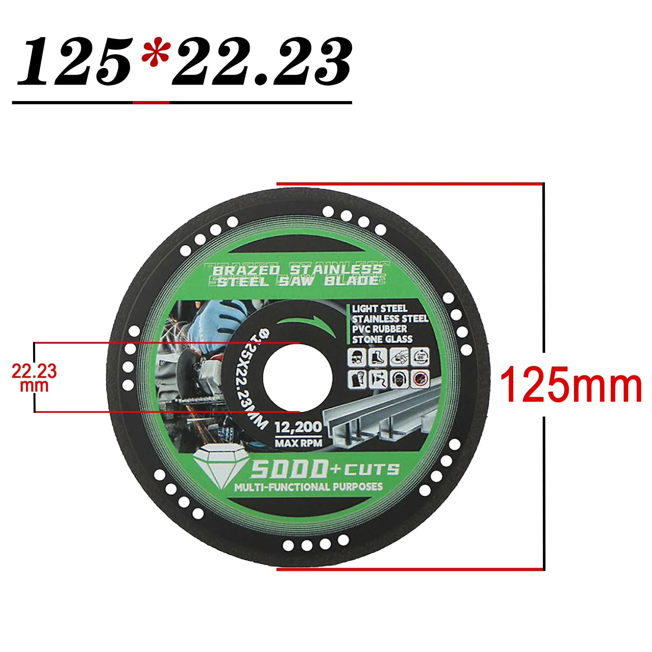 Layzen 115/125mm 1.5mm Diamond Cutting Wheel For Metal Cut Off Wheel-5000+ Cuts On Rebar Steel Iron INOX-Fit Angle Grinder