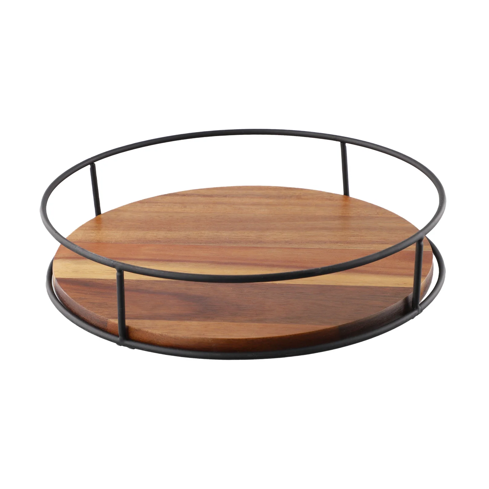 Degree Rotating Countertop Storage Rack Versatile Rotating Storage Rack Round Wooden For Cabinet Dining Table