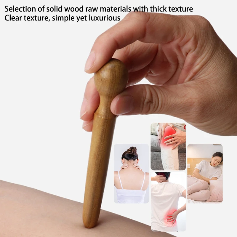 1Pc Wooden Massage Stick Pen Foot Gourd Wave Shape Sole Acupoint Massage Tool﻿