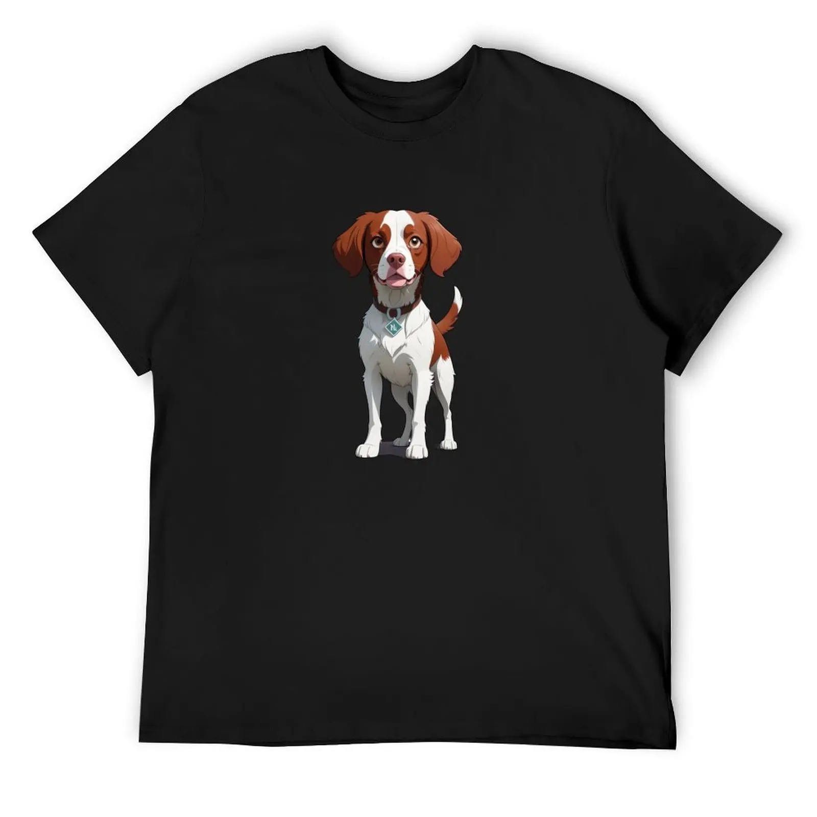 

Nice Brittany Spaniel Dog T-Shirt blue archive croswit shirt man summer shirt outfits for men