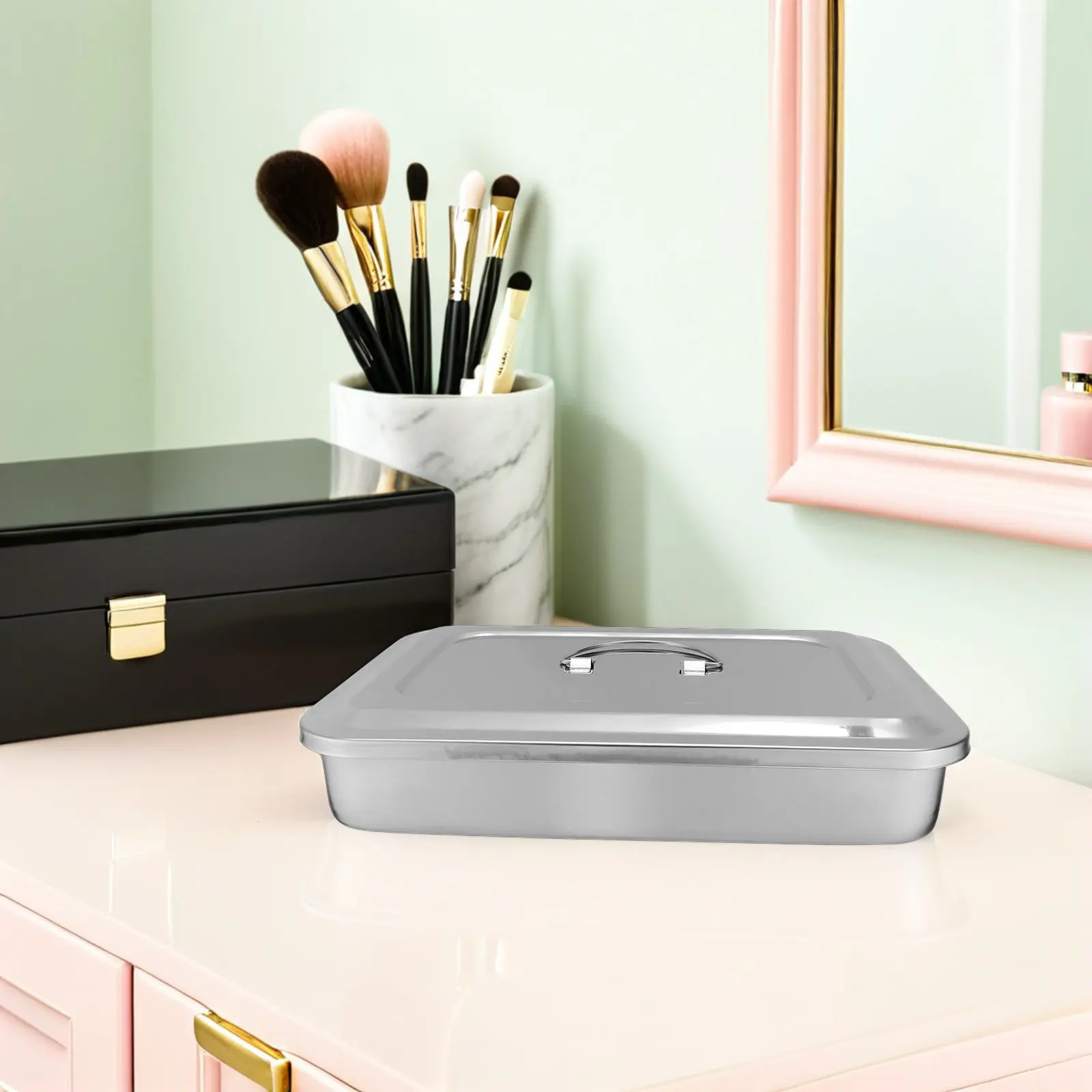 nail-implement-sterilizer-tray-stainless-steel-lid-secure-handle-portable-nail-art-tool-disinfection-container-manicure-tool
