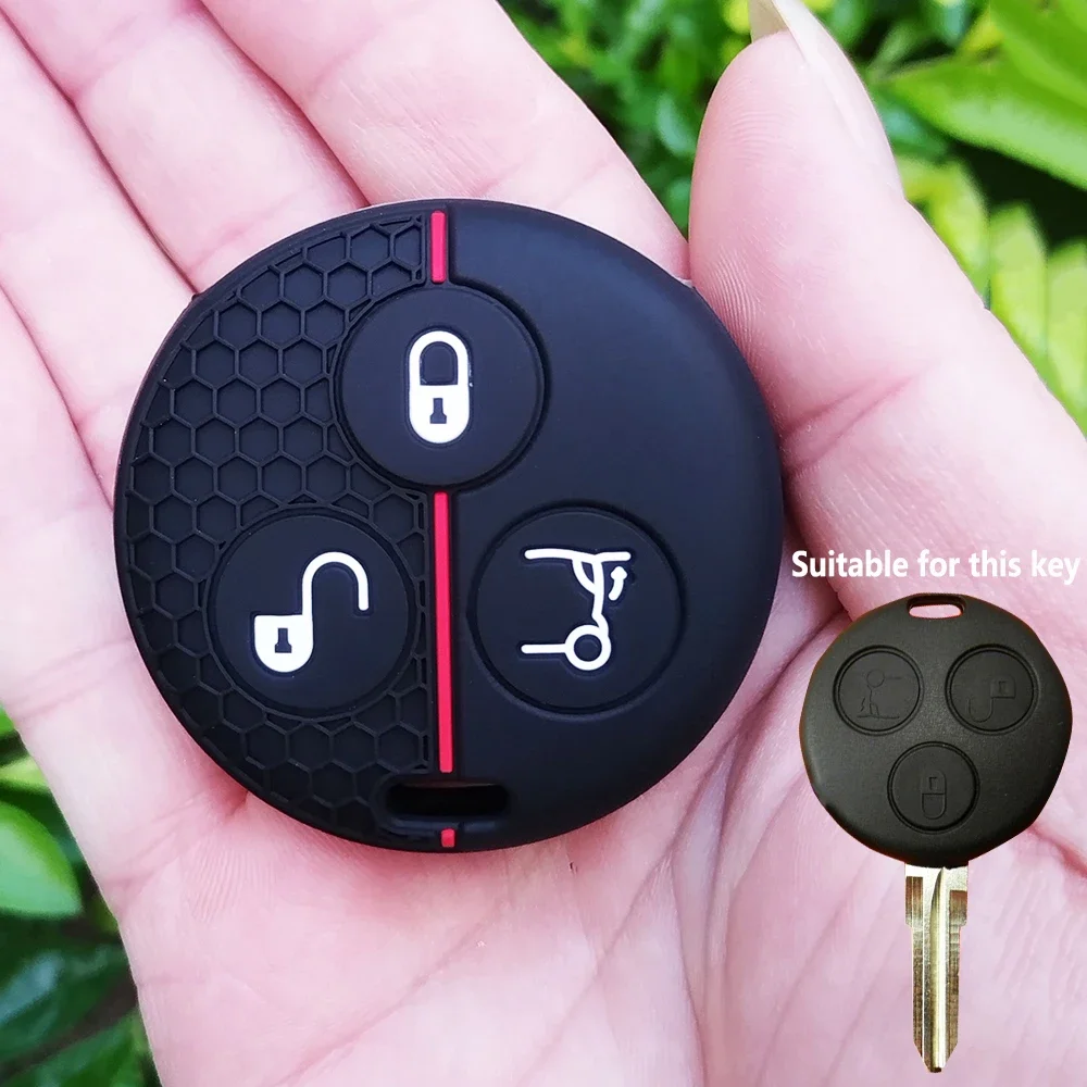 2024 Silicone Car Key Cover Cover Case Protector For Mercedes Benz Smart City Roadster Fortwo 3 Button Remote Fob Accessorise