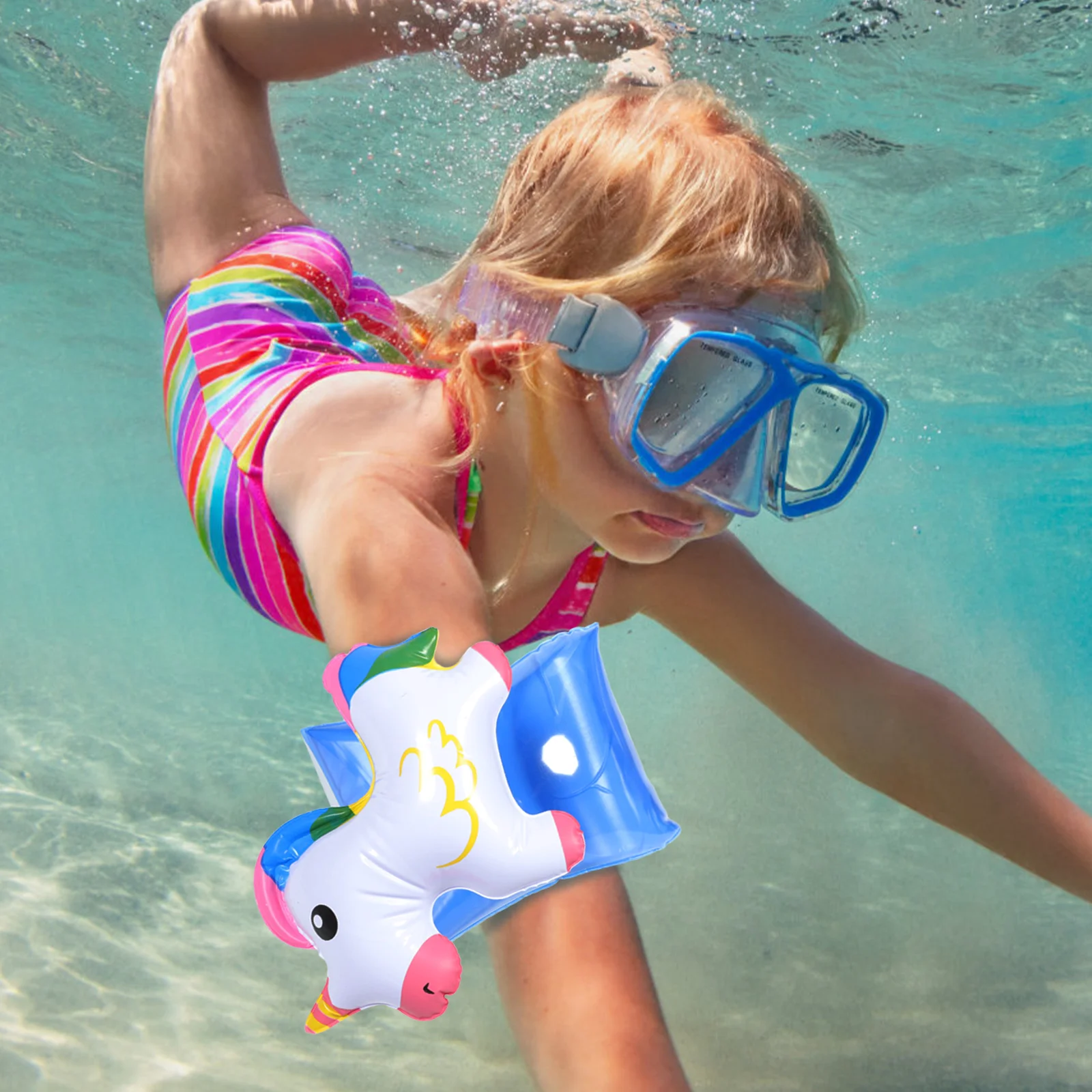 

2 Pcs Swimming Float Sleeves Arm Armband Inflatable Bands Pvc Children