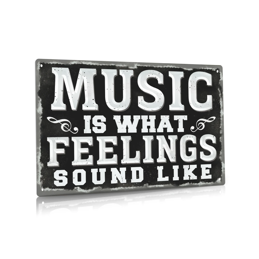 Putuo Decor 1pc Music Wall Art Metal Sign Vintage Tin Plaque for Music Lovers Gift Coffee Bar Man Cave Home Decor