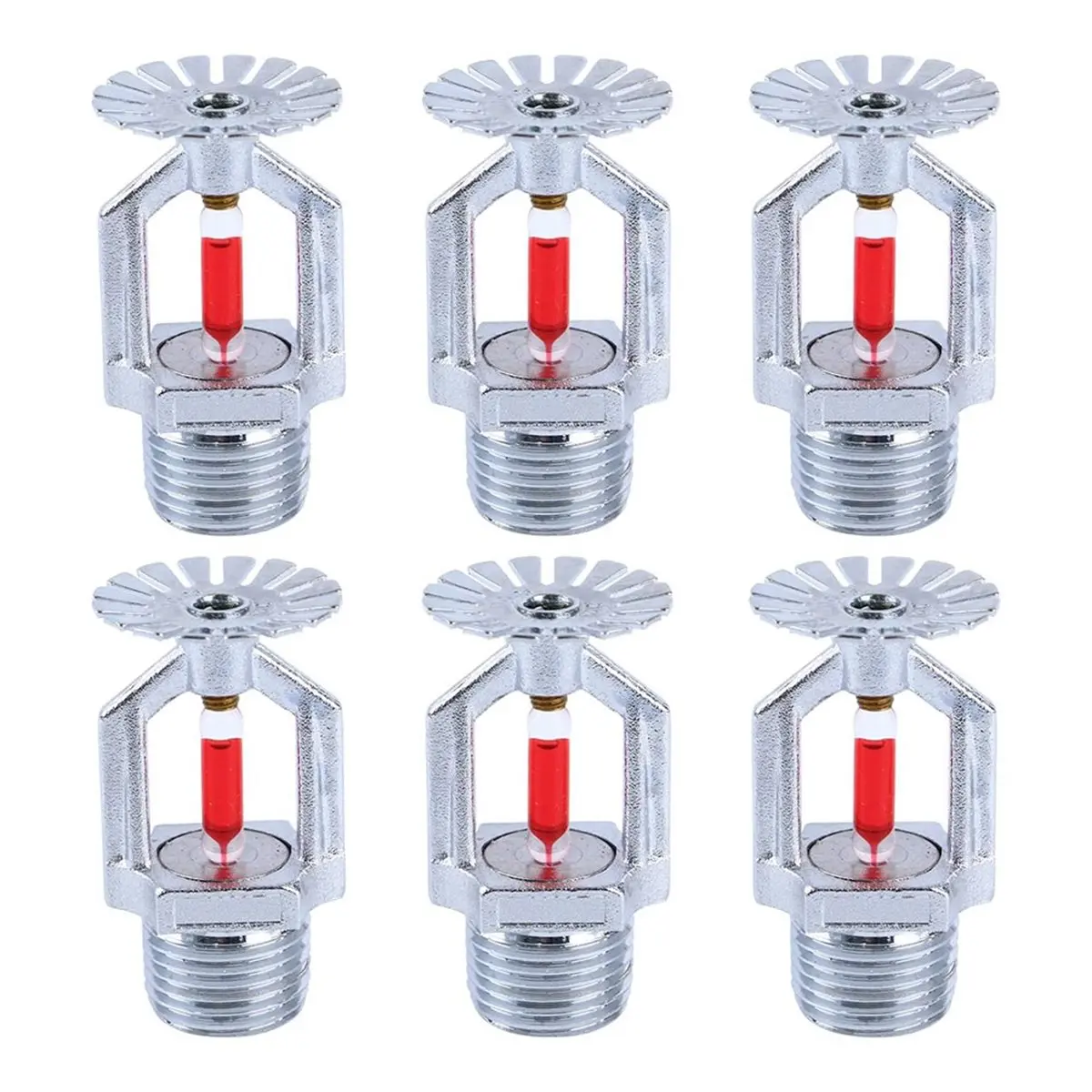 A89X 6 Pcs Fire Sprinkler Head - Copper Chrome, 1/2