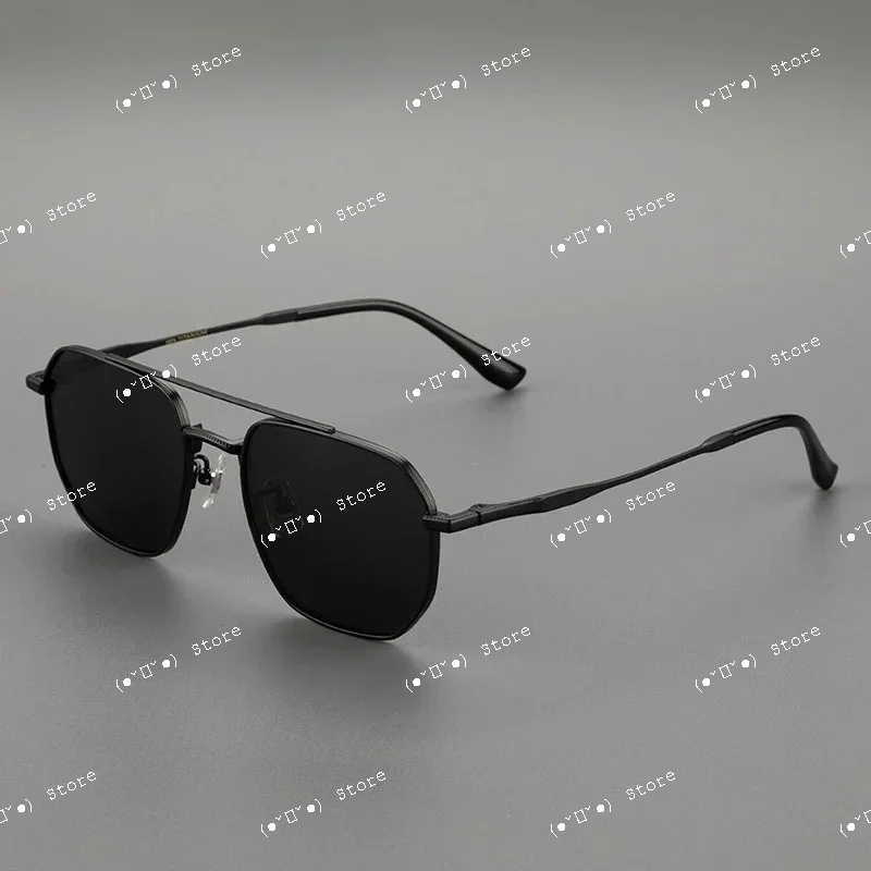 

Double Beam Pure Titanium Polarized Men's Outdoor Driving Fishing Sunglasses UV400 Personalized Retro Pilot Travel Sun Glasses