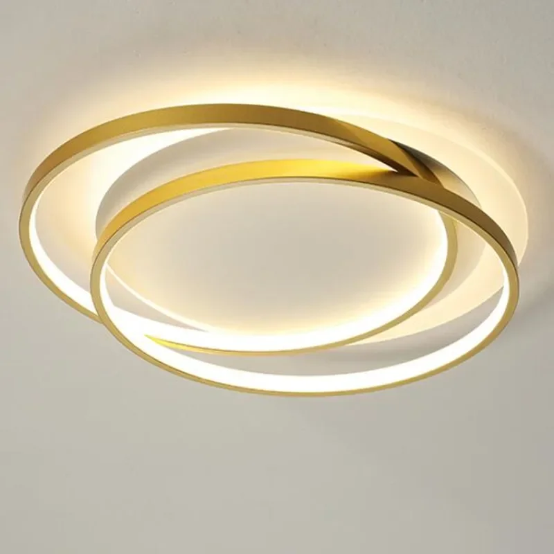 Modern Simple Design LED Chandelier For Bedroom Living Room Kitchen Study Design Ceiling Lamp Round Gold Remote Control Light