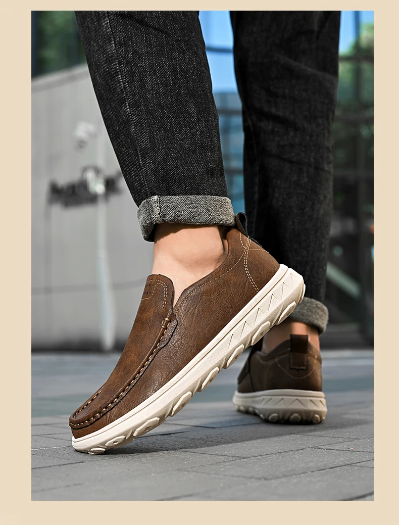 Neue Leder männer Müßiggänger Luxus Männer Casual Schuhe Mode Leichte Fahren Schuhe Atmungsaktive herren Schuhe Handgemachte Flache Schuhe – Detail 11
