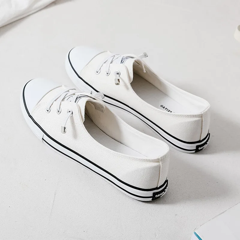 

Весна 202, женская повседневная обувь без шнуровки с глубоким вырезом Canvas oes, дышащая универсальная повседневная обувь Ulzzang Sle на резиновой подошве с круглым носком