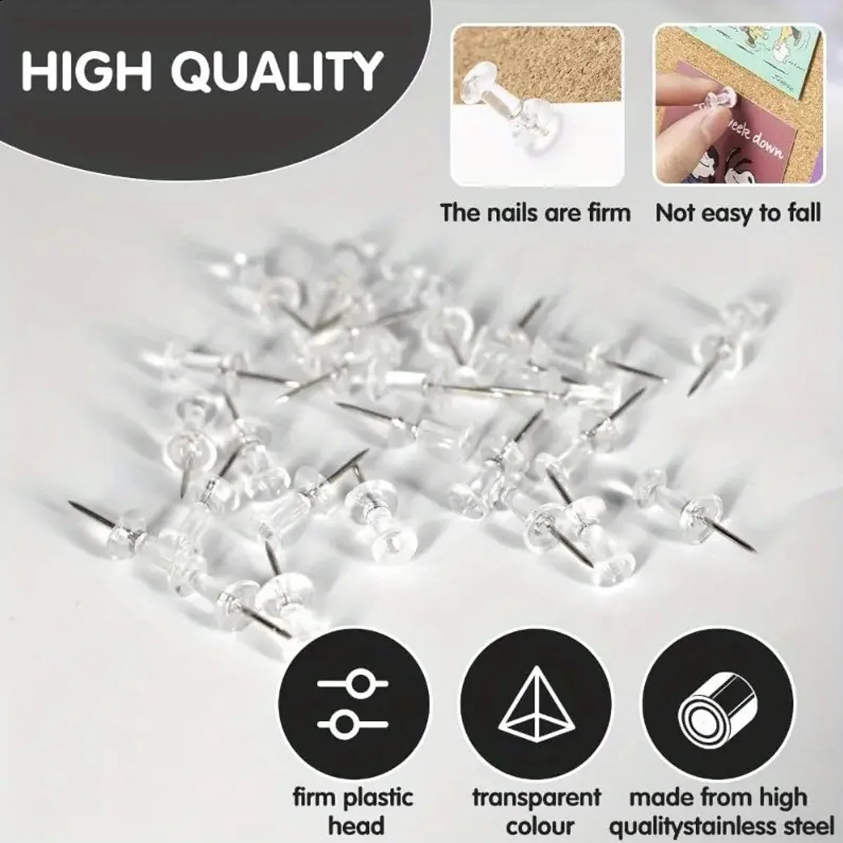 100/200/500/1000pcs PUSH Pins หัวพลาสติกเหล็กผนัง Thumbtacks ภาพวาดเล็บสําหรับ Home Office และโครงการหัตถกรรมพร้อมกล่อง