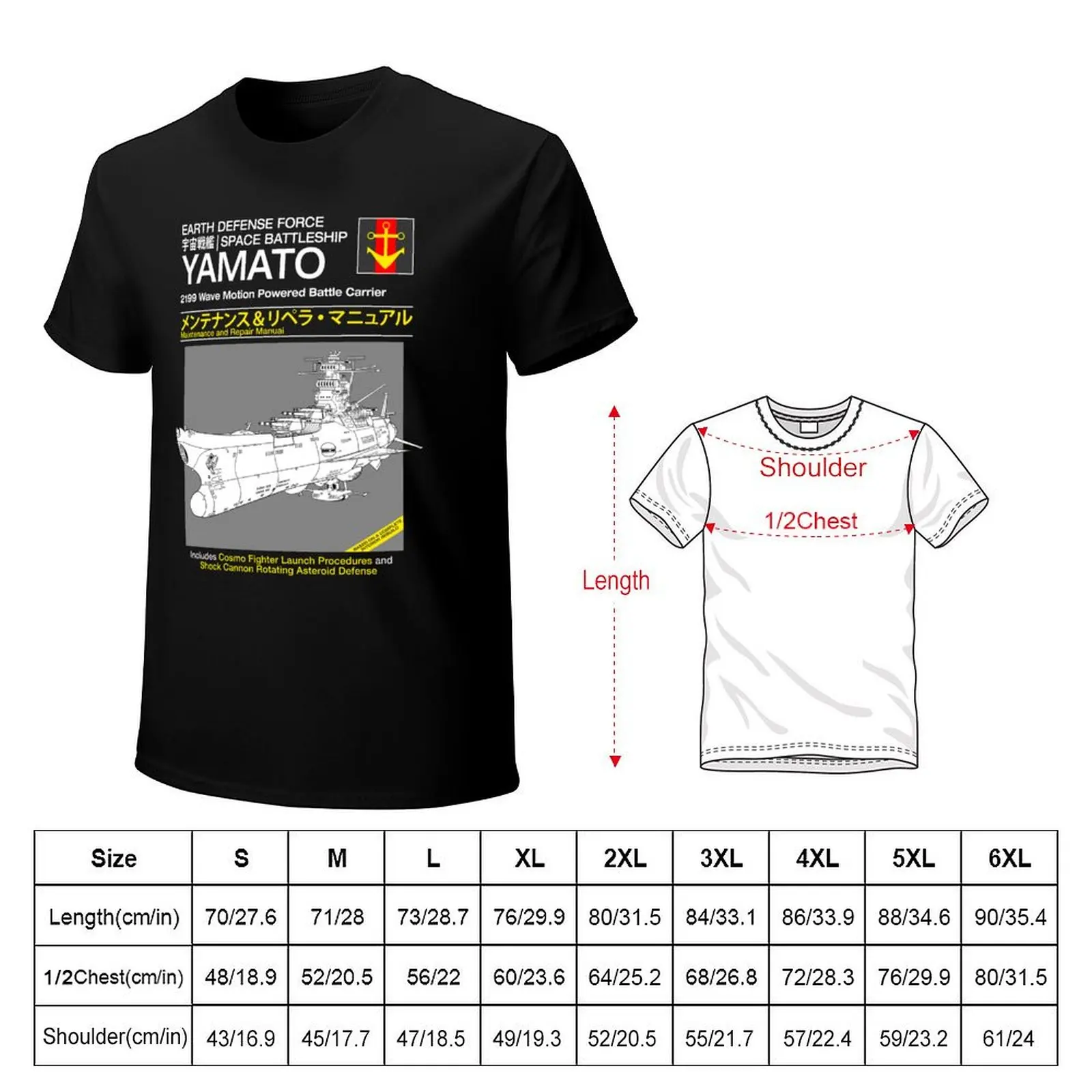 Battleship Yamoto Service and Repair Manual T-Shirt anime man clothes Blouse vintage anime shirt men workout shirt