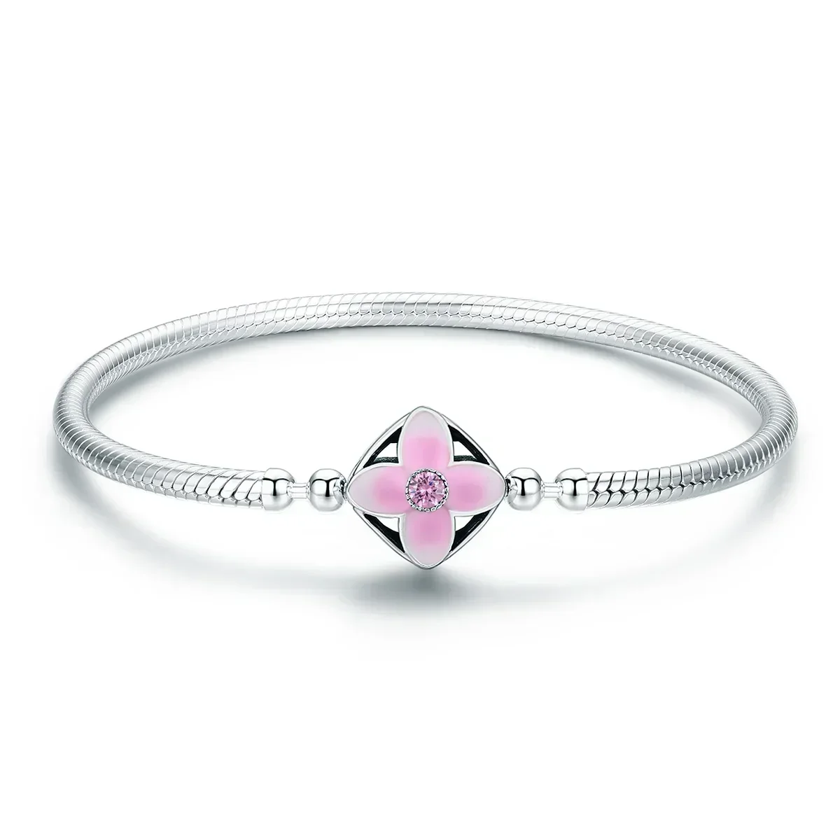 SFB1-pulsera de plata con forma de corazón para mujer, brazalete con circonita delicada, regalo de San Valentín, joyería de boda