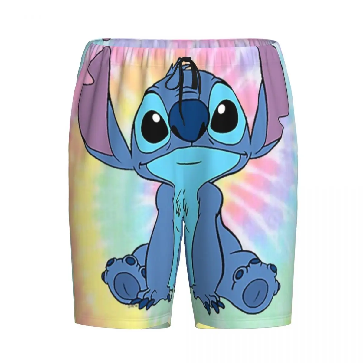 Custom Colorfull Stitch Poster Pajama Bottoms Men Lounge Sleep Shorts Stretch Sleepwear Pjs with Pockets